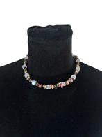 Handgemaakte Watermeloen Toermalijn & Rozenkwarts Ketting, Nieuw, Ophalen of Verzenden, Steen of Mineraal, Roze