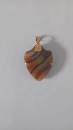 Agaathanger Hartvorm met 14krt.s Gouden Ooghanger Prachtig, Ophalen of Verzenden, Zo goed als nieuw, Hart, Goud