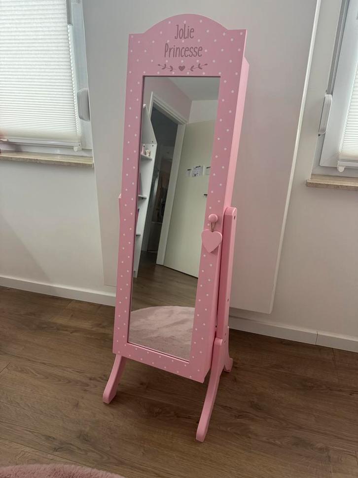Staande kinder sieraden spiegel roze 1.22cm x 38cm, Huis en Inrichting, Woonaccessoires | Spiegels, Zo goed als nieuw, Minder dan 50 cm