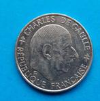 Herdenkingsmunt Charles de Gaulles Frankrijk 1 franc 1988, Ophalen of Verzenden
