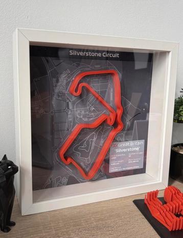 Silverstone Circuit 3D Model in Lijst 25 x 25cm beschikbaar voor biedingen