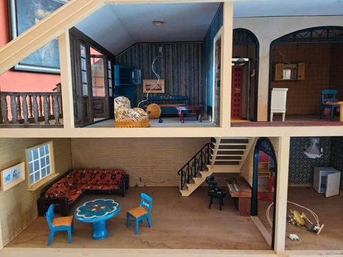 Vintage poppenhuis met verlichting, Kinderen en Baby's, Speelgoed | Poppenhuizen, Gebruikt, Poppenhuis, Ophalen