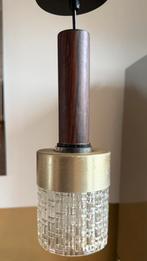 Vintage Scandinavische midcentury kokerlamp, Huis en Inrichting, Lampen | Hanglampen, Gebruikt, Ophalen of Verzenden, Glas, Midcentury