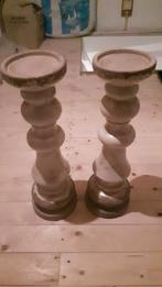 PTMD Kandelaren - Set van 2, Overige materialen, Crème, 25 tot 50 cm, Ophalen of Verzenden
