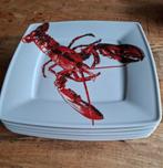 Borden met kreeft motief 32x32 cm - nieuw - 5 stuks, Ophalen of Verzenden, Nieuw, Overige stijlen, Bord(en)