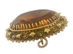 Antieke ovale gouden broche met citrien, Nederland ca 1880, Verzenden, Goud, Broche, Met edelsteen