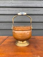 Koperen emmer met keramisch handvat, Antiek en Kunst, Antiek | Koper en Brons, Ophalen, Koper