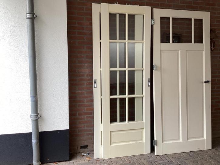 Schuifdeuren, Doe-het-zelf en Verbouw, Deuren en Horren, Zo goed als nieuw, Binnendeur, 200 tot 215 cm, Minder dan 80 cm, Glas