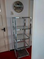 Etaleer rek chroom en glas, Ophalen, Gebruikt