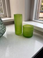 Bombyxx geslepen vazen groen 2 stuks, Huis en Inrichting, Woonaccessoires | Vazen, Ophalen of Verzenden, Zo goed als nieuw