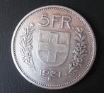1931 B Zwitserland zilver 5 Frank Type I rand zeldzaam, Ophalen of Verzenden, Overige landen, Losse munt, Zilver