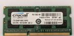 Crucial 4GB 1600mhz, Computers en Software, RAM geheugen, DDR3, Ophalen of Verzenden, Zo goed als nieuw, Laptop