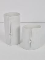 Set 2 vazen hutschenreuther biscuit porselein vaas E Pott 80, Huis en Inrichting, Woonaccessoires | Vazen, N, Wit, Aardewerk of Porselein