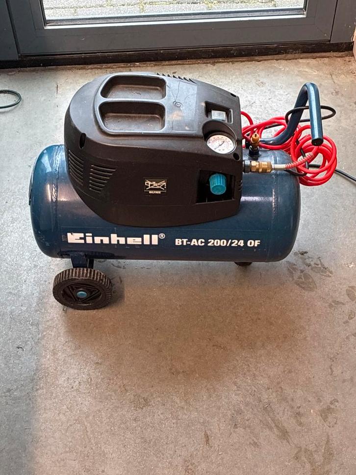 Einhell BT-AC 200/24 OF Compressor - Olievrij & Mobiel, Doe-het-zelf en Verbouw, Compressors, Gebruikt, 6 tot 10 bar, 25 tot 100 liter