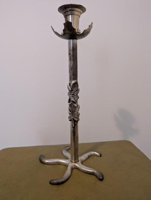Metalen kandelaar (art nouveau / jugendstil?), Antiek en Kunst, Antiek | Kandelaars, Overige materialen, Ophalen of Verzenden