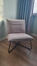 Grijze velvet fauteuil, Ophalen, Zo goed als nieuw, Minder dan 75 cm, 50 tot 75 cm