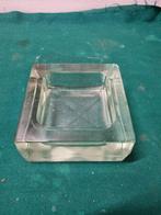 schaal dik glas vintage vierkant, Ophalen of Verzenden