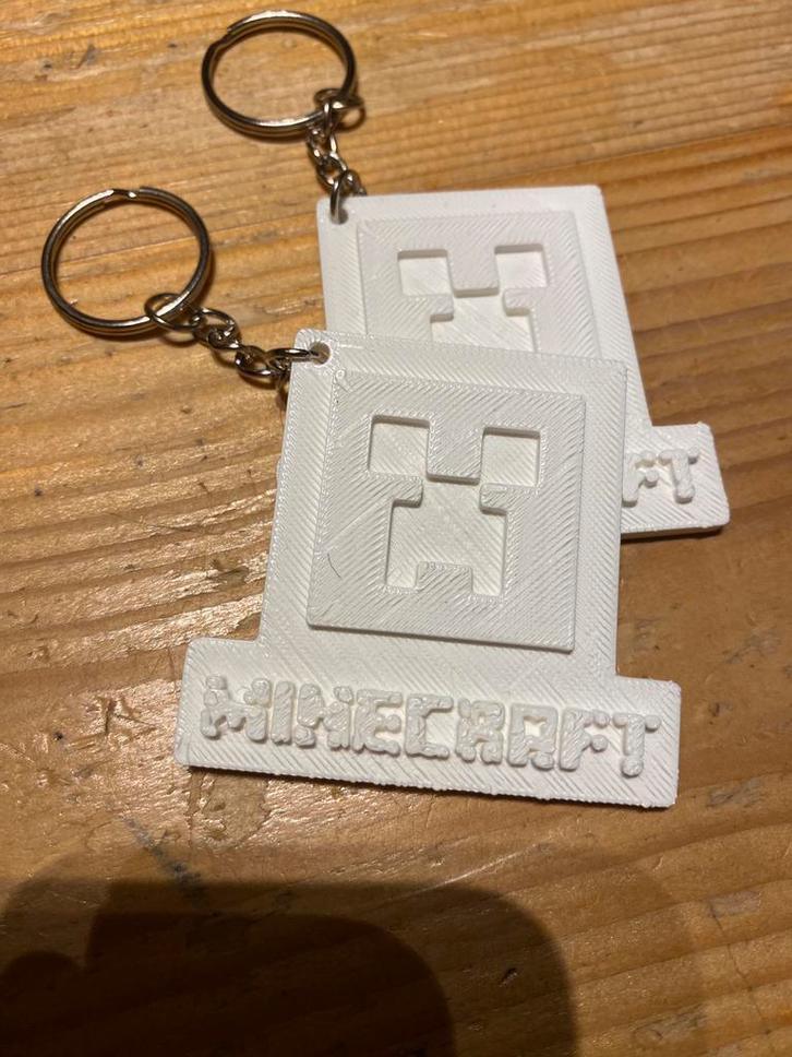 Minecraft Sleutelhanger – 3D-Geprint & Zelf Te Schilderen, Verzamelen, Sleutelhangers, Nieuw, Overige typen, Ophalen of Verzenden
