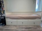 HEMNES bed, Ophalen, Eenpersoons, Wit, Zo goed als nieuw