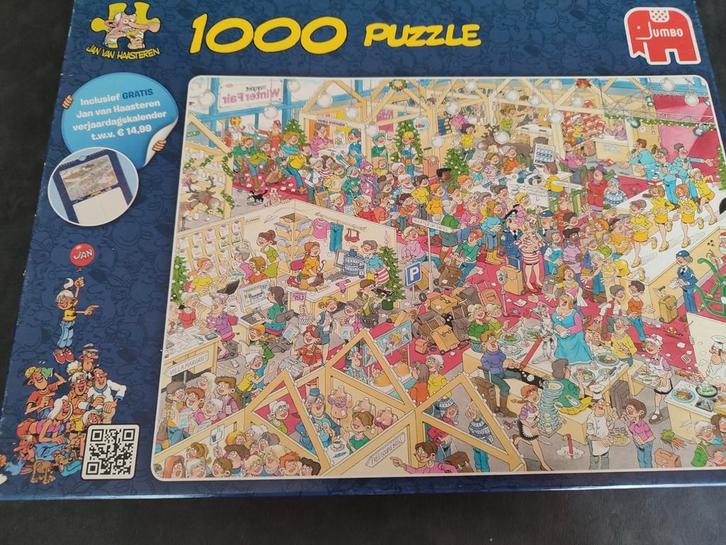 Jan van Haasteren - Winter Fair 1000 stukjes, Hobby en Vrije tijd, Denksport en Puzzels, Zo goed als nieuw, Legpuzzel, 500 t/m 1500 stukjes