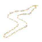 Stainless steel paperclip ketting goud (49,5cm), Verzenden, Nieuw, Goud, Overige materialen