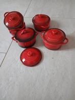 6 Ovenvaste ronde bakjes met deksel, Ophalen of Verzenden, Zo goed als nieuw, Bak of Kom