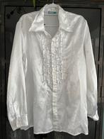 Witte Disco Ruche Carnaval Blouse - Maat L, Maat 52/54 (L), Carnaval, Ophalen of Verzenden, Kleding
