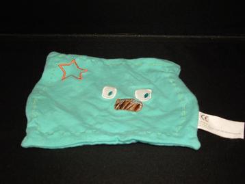 HEMA KNUFFELDOEK KNISPERDOEKJE KATOEN BLAUW MET GEBORDUURDE  beschikbaar voor biedingen