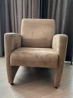 Nette comfortabele fauteuil - armstoel in zand/leverkleur, Ophalen, 75 tot 100 cm, Zo goed als nieuw, 50 tot 75 cm
