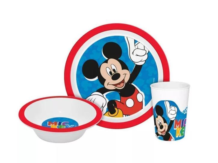Mickey Mouse Kinderservies met Beker - Magnetron, Kinderen en Baby's, Overige Kinderen en Baby's, Nieuw, Ophalen of Verzenden