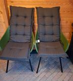 4 tuinstoel kussens, antraciet, grijs, hoge rug,, Tuin en Terras, Tuinmeubel-accessoires, Ophalen, Zo goed als nieuw