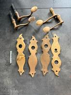 Vintage Messing Deurbeslag Set, Ophalen of Verzenden, Gebruikt, Koper of Messing, Klink of Kruk