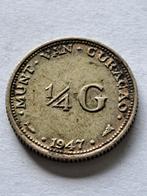 1/4 gulden wilhelmina curaçao 1947 zilver, Zilver, Koningin Wilhelmina, Ophalen of Verzenden