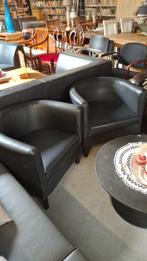 2 leuke zwarte fauteuils, Ophalen, Gebruikt