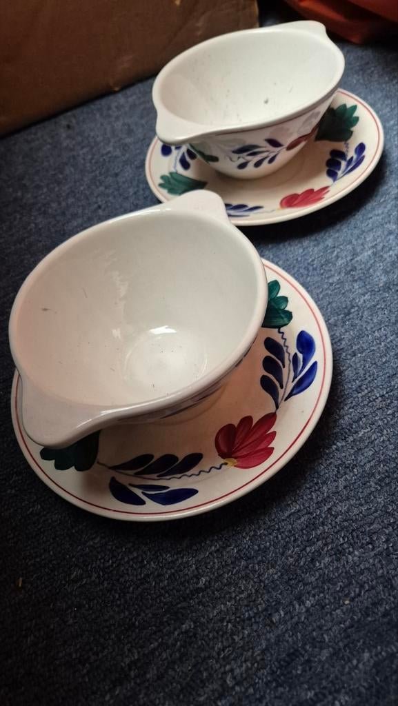 Royal Boch Soepkommen (Boerenbont) met Schotel - 2 Stuks, Ophalen of Verzenden, Zo goed als nieuw, Kom(men), Boerenbont
