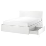 Malm Ikea Bed zwart, Huis en Inrichting, Slaapkamer | Bedden, Ophalen, Afmetingen: zie Ikea website, Gebruikt, Zwart