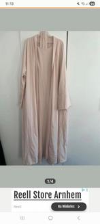 Jurk met kimono en centuur - Maat L, Beige, Maat 42/44 (L), Ophalen of Verzenden, Knielengte