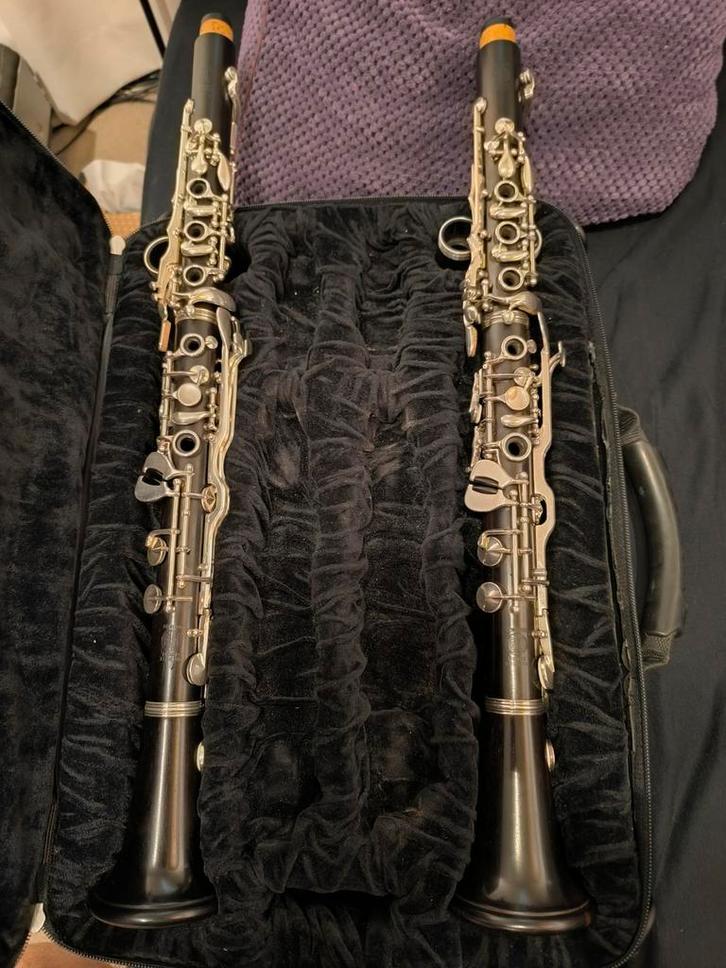 Te koop set volledig Oehler systeem klarinetten, Muziek en Instrumenten, Blaasinstrumenten | Klarinetten, Zo goed als nieuw, Bes-klarinet