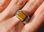Vanoli 925 zilveren heren ring met tijgeroog maat 20,25, Vanoli, Overige kleuren, 20 of groter, Amsterdam