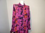 Pom Amsterdam door knoop jurk prachtige bloemen kleur 42, Kleding | Dames, Jurken, Verzenden, Paars, Maat 42/44 (L), Zo goed als nieuw