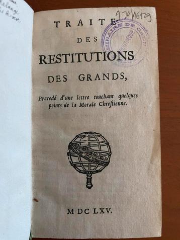 Joly, Restituties der Groten, 1665 beschikbaar voor biedingen