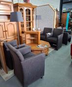6 grijze stoffen stoelen op wieltjes, eetkamerstoelen, Huis en Inrichting, Stoelen, Ophalen, Gebruikt, Vijf, Zes of meer stoelen