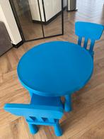 Ikea Mammut Blauwe Kindertafel met 2 Stoeltjes, Ophalen, Zo goed als nieuw, Tafel(s) en Stoel(en)