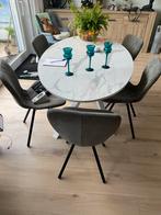 5 tintje groen  Eetkamerstoelen - I.Z.G.ST samen 75 euro, Ophalen, Overige kleuren, Zo goed als nieuw, Stof