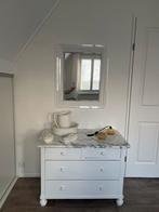 Grenen commode met marmer blad, spiegel & accessoires, Huis en Inrichting, Gebruikt, Met lade(s), Grenenhout, 25 tot 50 cm