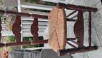 Gratis afhalen  6 Spaanse eetkamerstoelen, Huis en Inrichting, Ophalen, Gebruikt, Bruin, Spaans