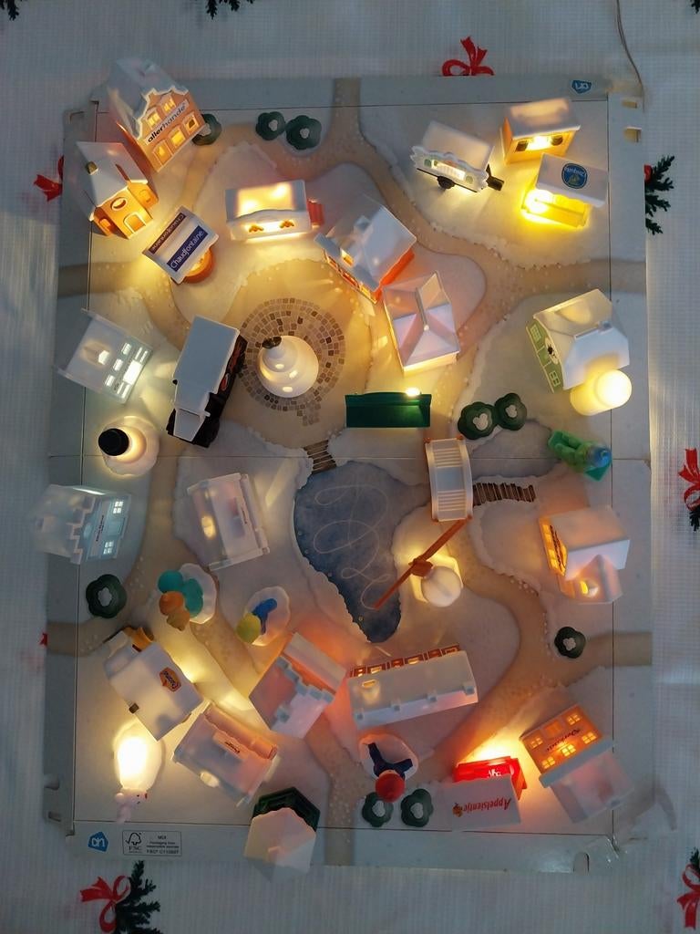 Albert Heijn winterdorp 2 met onderplaat en verlichting, Albert Heijn, Ophalen of Verzenden