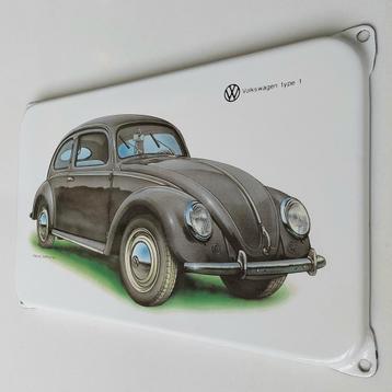 Emaille Bord Reclamebord VW Kever type 1 Volkswagen beschikbaar voor biedingen