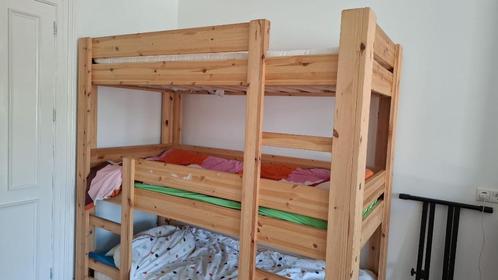 Stapelbed 3 persoons - massief vurenhout, Huis en Inrichting, Slaapkamer | Stapelbedden en Hoogslapers, Zo goed als nieuw, Stapelbed