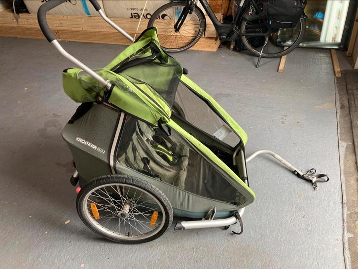 Croozer fietskar voor 2 kinderen, Fietsen en Brommers, Fietsaccessoires | Aanhangers en Karren, Zo goed als nieuw, Kinderkar, 40 tot 60 kg